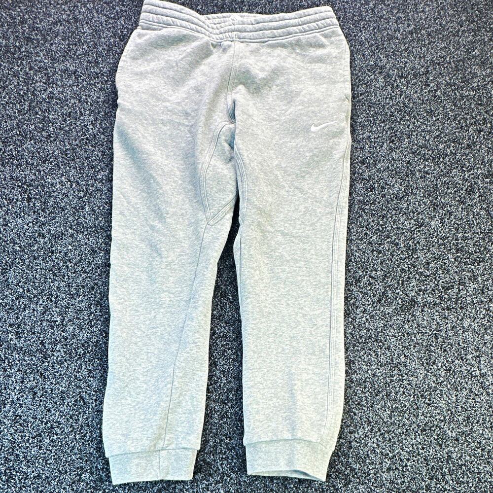 Nike Men's L Gray Fleece Jogger Pants Drawstring Elastic Waist Pockets 716830